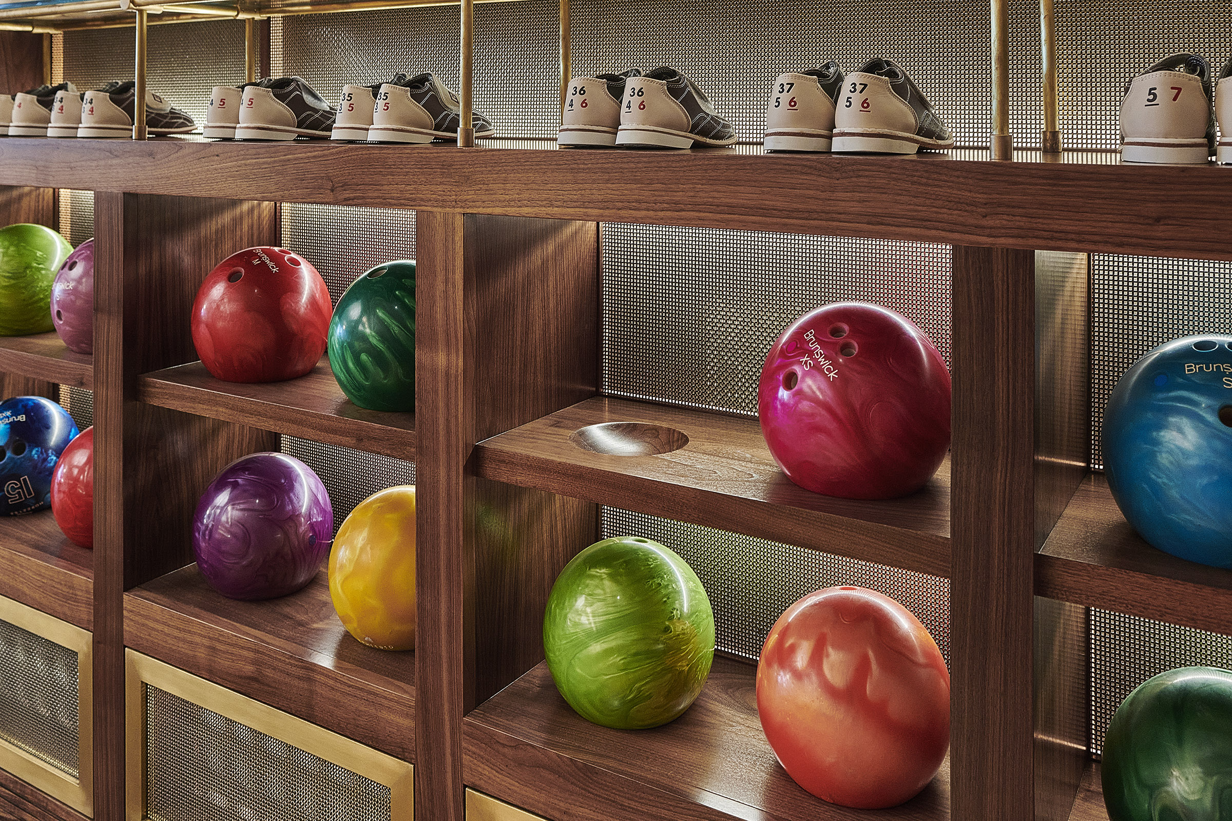 Modern architectural cabinetry: Custom Woodwork Bowling Shelf Bowling4